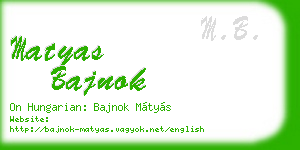 matyas bajnok business card